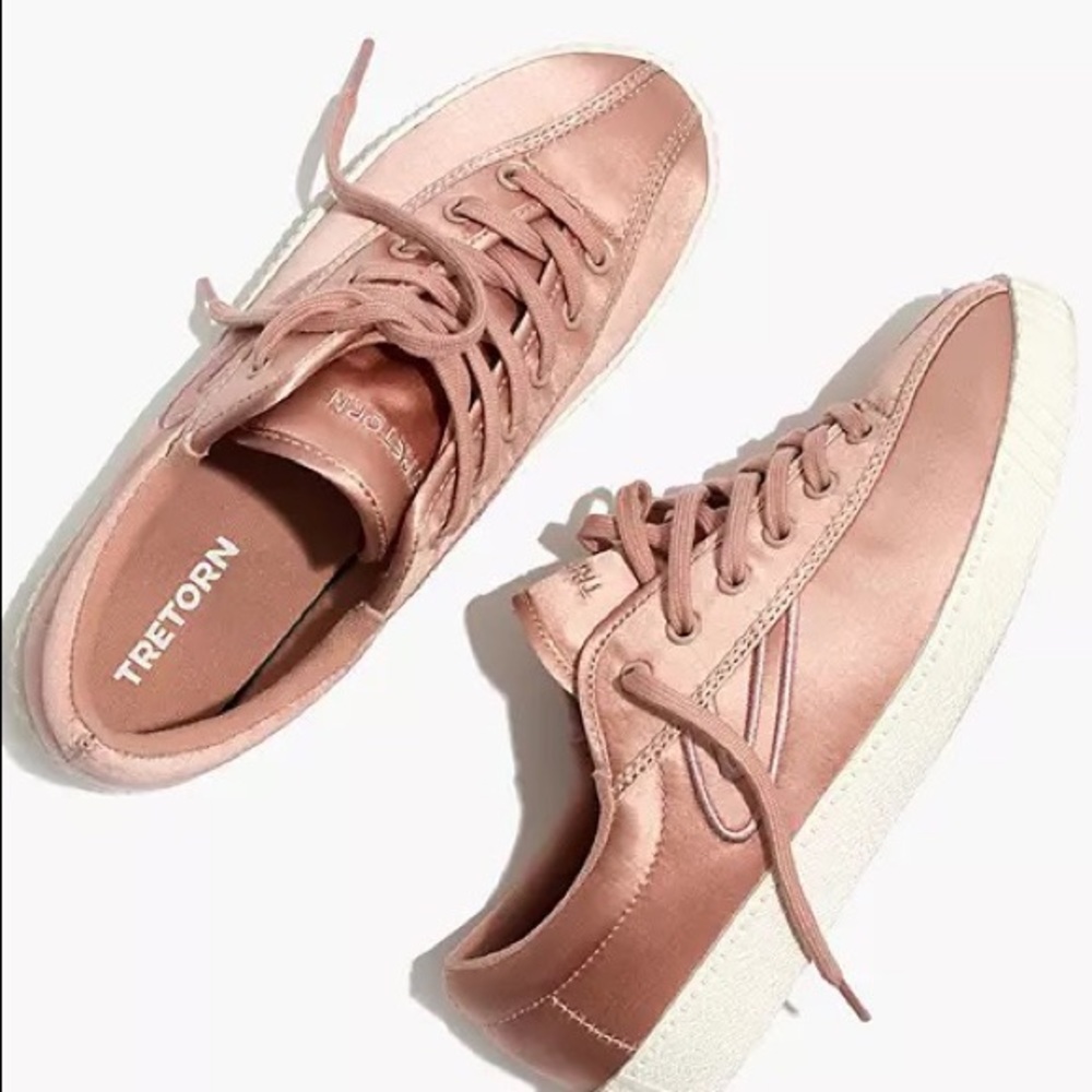 Madewell x Tretorn Pink Satin Shoes size 10